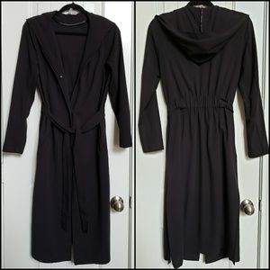 Women's Light Weight Long Black Coat.